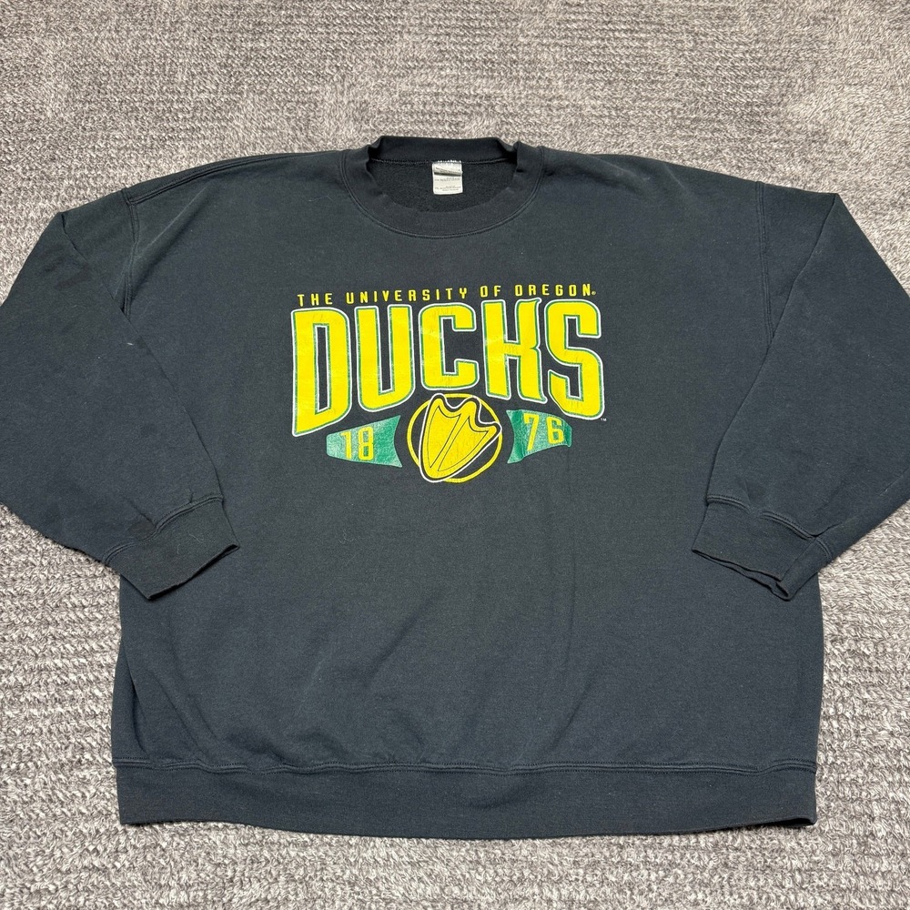 Gildan University Oregon Ducks Mens Sweatshirt 2XL Black Crewneck